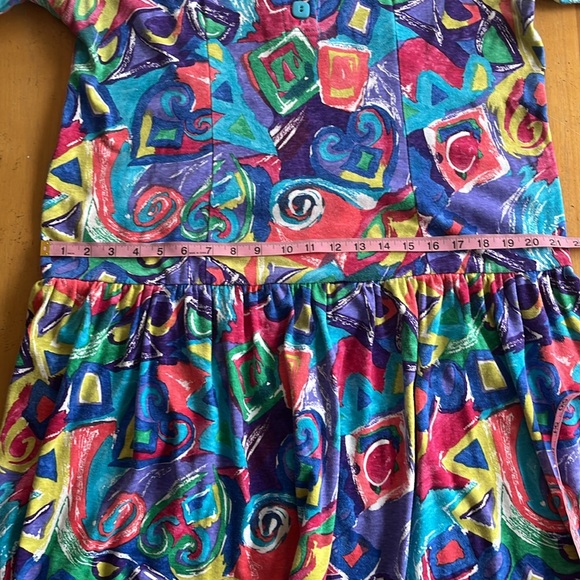 Vintage Colorful Maxi Dress Casual Wild Crazy Pattern Unique Artsy Abstract 14 - Picture 13 of 14